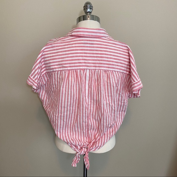 Madewell Pink Rose Stripe Tie Back Central Top XS - Picture 5 of 8